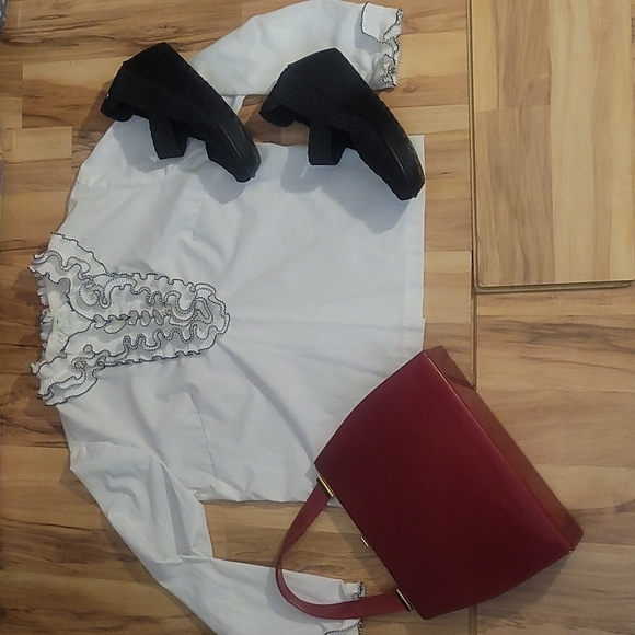 Vintage 60s Mode O Day White Blouse L - Picture 1 of 12